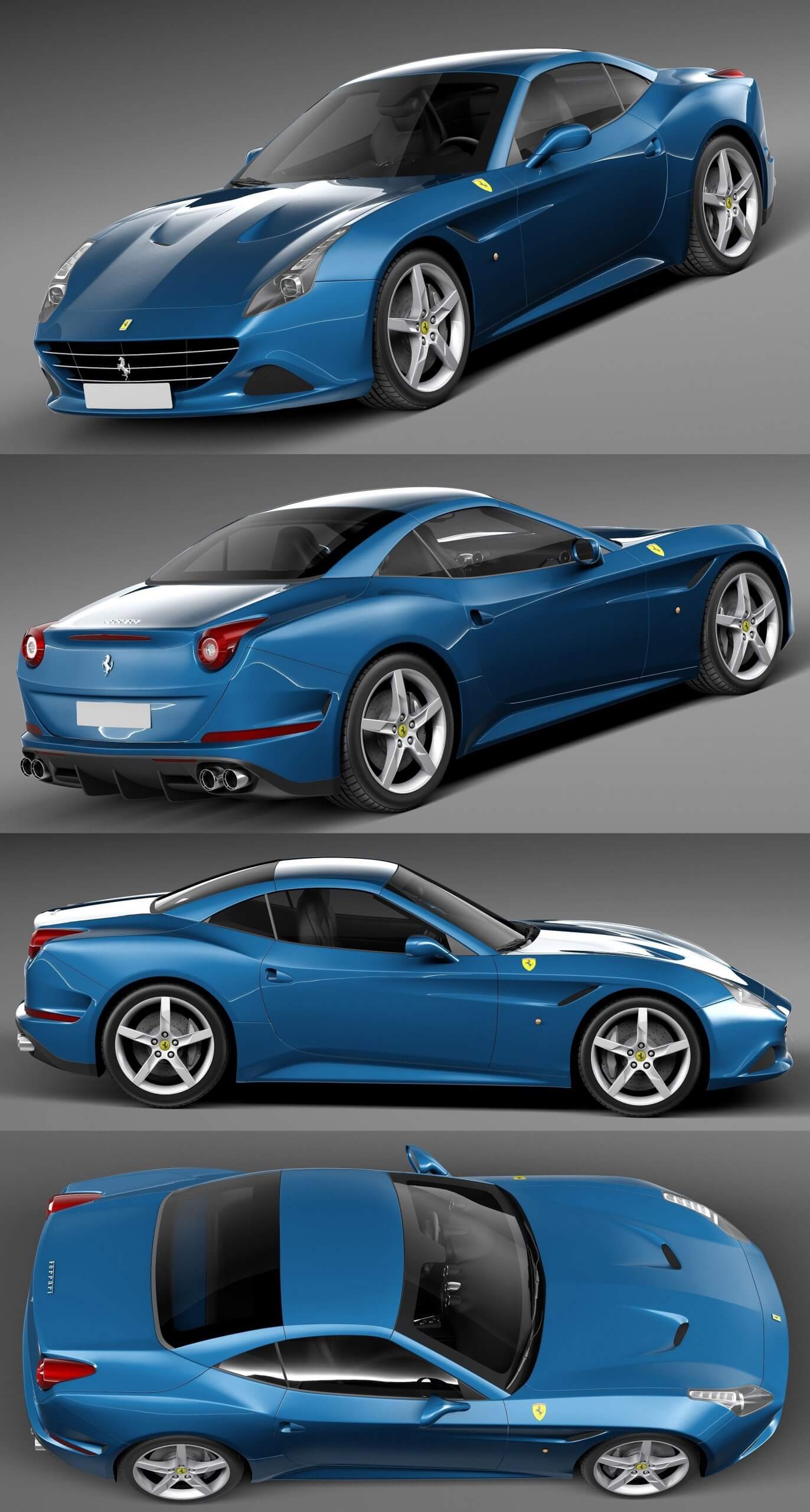 2015法拉利Ferrari California T跑车3D模型（OBJ,FBX,MAX,C4D,LWO）