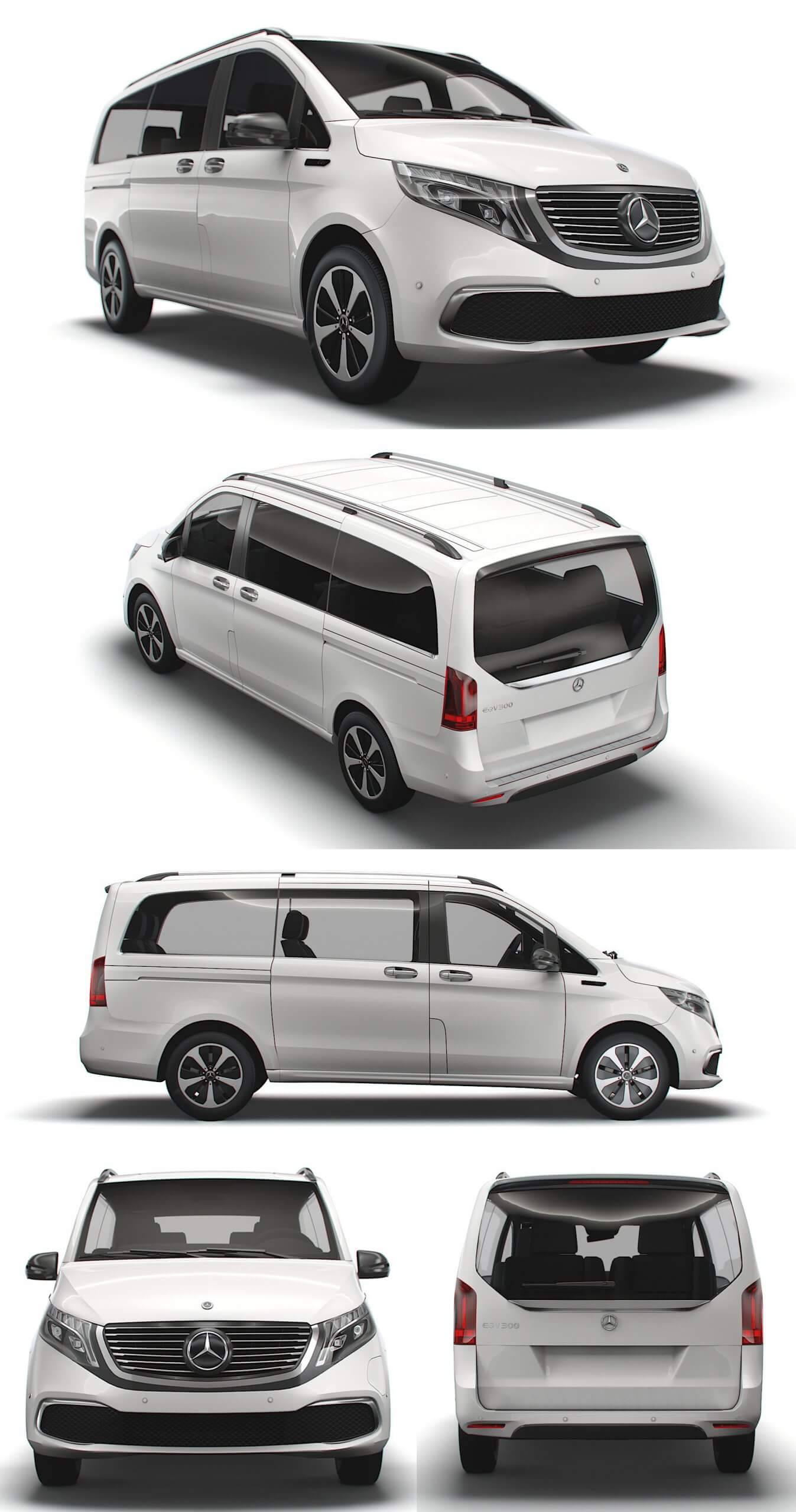 2021款Mercedes Benz奔驰Tourer Eqv面包车3D模型（OBJ,FBX,MAX）