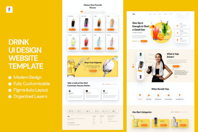 饮料网站UI设计模板 (FIG)