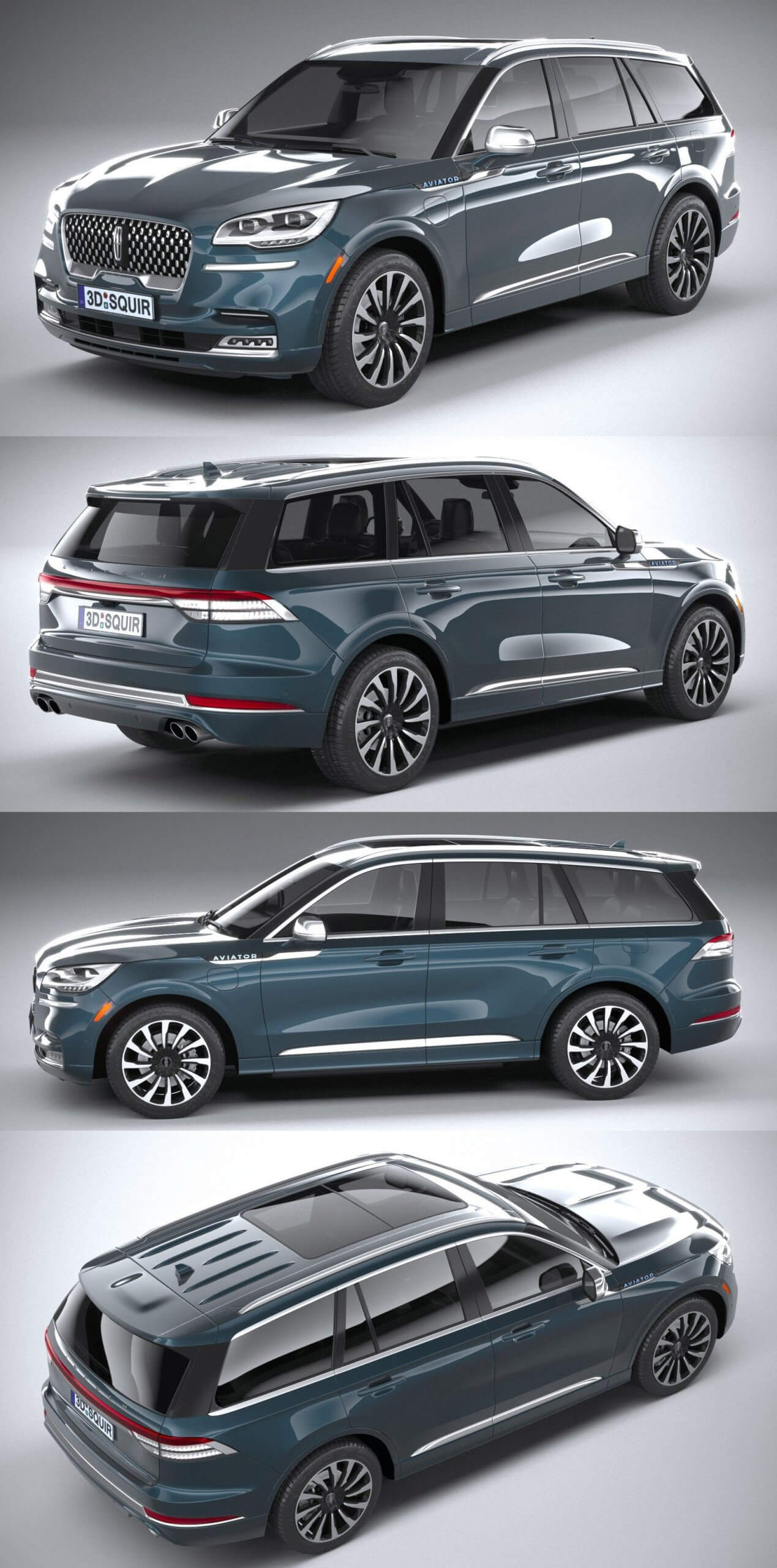 2020林肯Lincoln Aviator SUV汽车3D模型（OBJ,FBX,MAX,Blend）