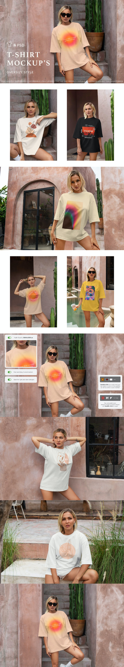超大号T恤服装设计样机 (PSD,1.07GB)