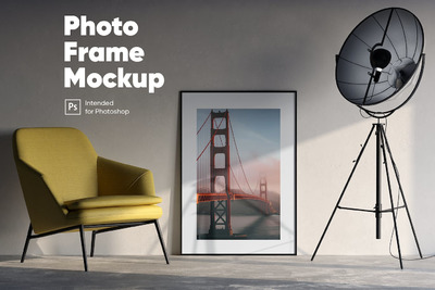 室内房间场景相框作品展示样机 (PSD)