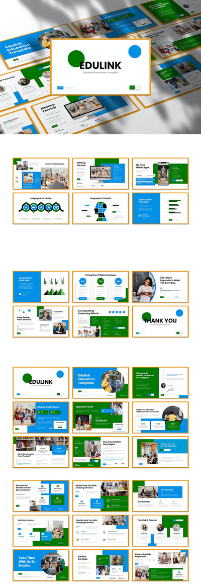 时尚高端清新简约在线教育powerpoint幻灯片演示模板（pptx）