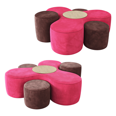 Comodo Hilandero花朵形组合沙发凳3D模型（OBJ,FBX,MAX）