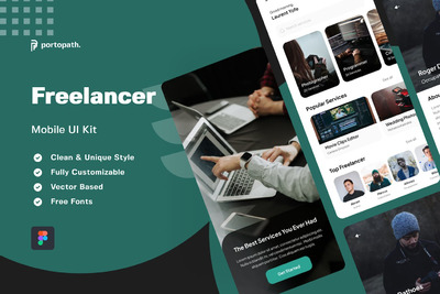 自由职业者移动应用APP UI KIT (FIG)