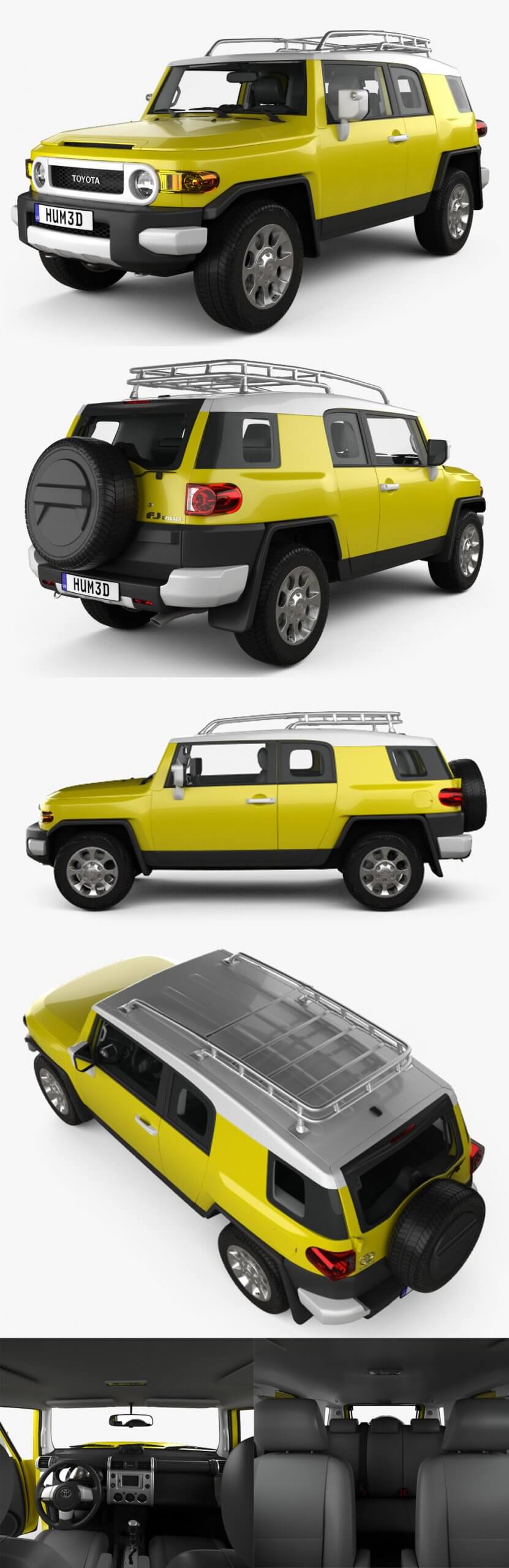 带内饰的2014丰田Toyota FJ Cruiser越野车3D模型（OBJ,FBX,MAX,C4D,LWO）