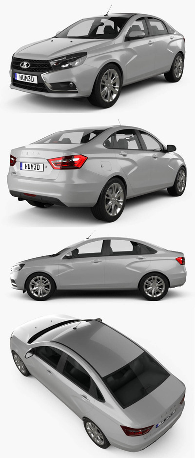 2017 VAZ Lada Vesta GFL汽车3D模型（OBJ,FBX,MAX,C4D,LWO）