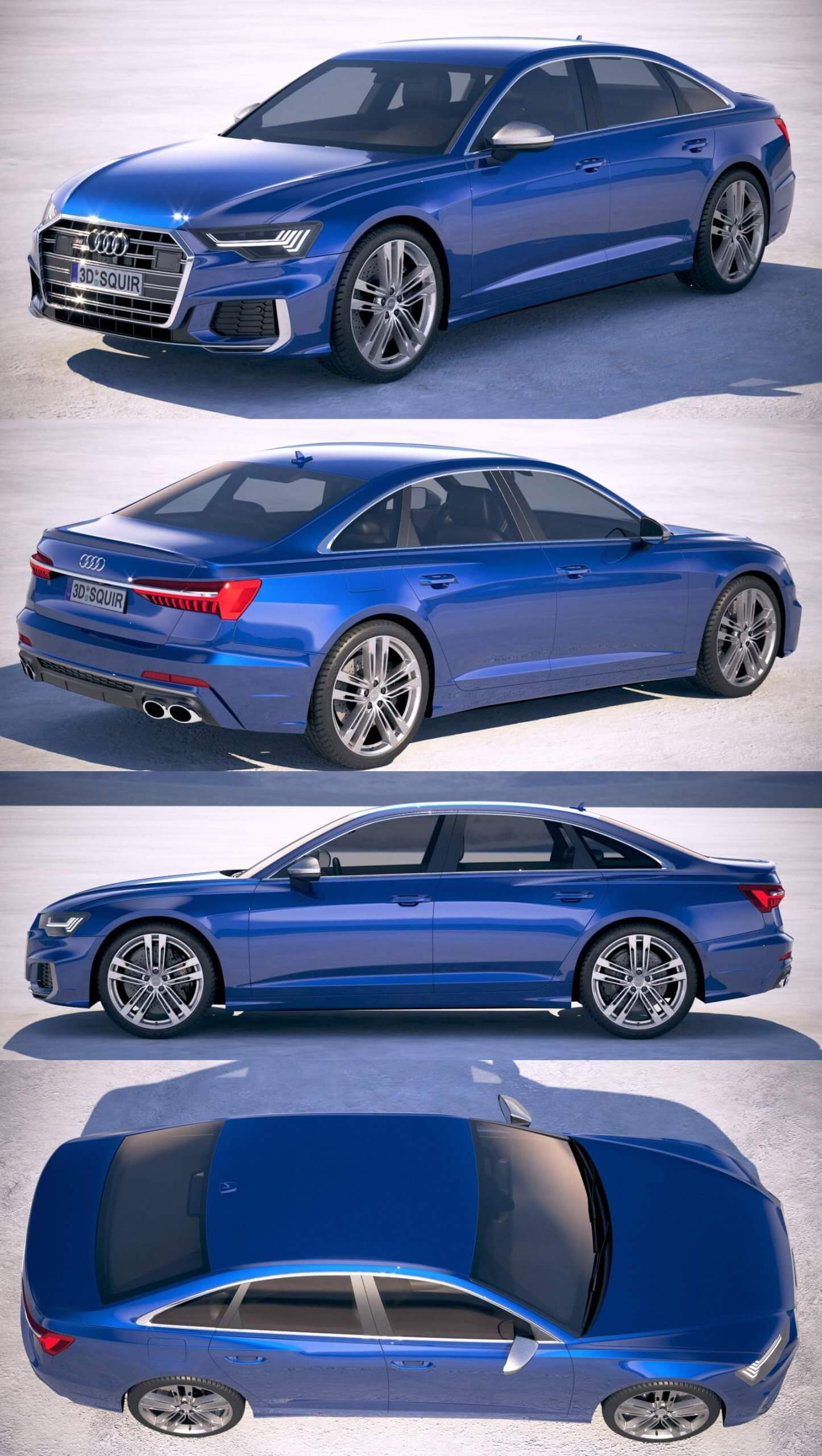 2020款奥迪Audi S6汽车3D模型（OBJ,FBX,MAX,C4D,LWO）