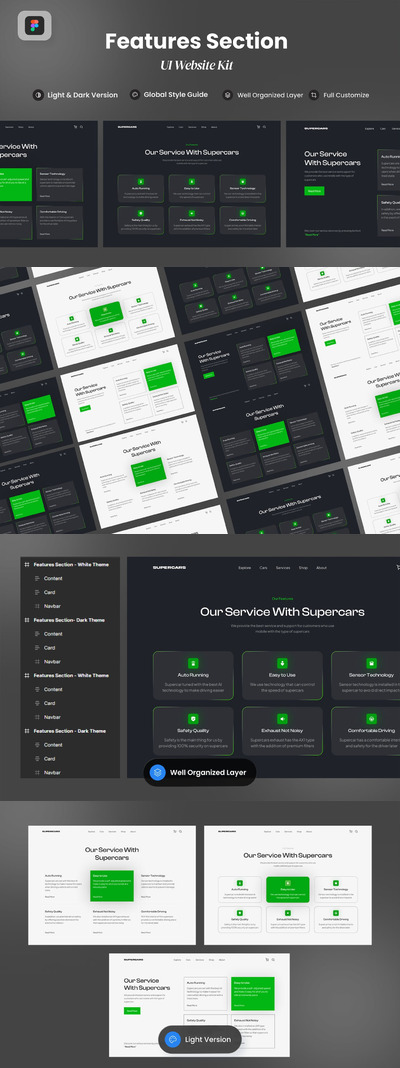 汽车服务-功能部分网站UI模板 (FIG)