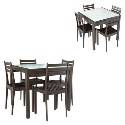 Svetlana Deryugina木质结构玻璃台面 方形餐桌椅3D模型（OBJ,FBX,MAX）