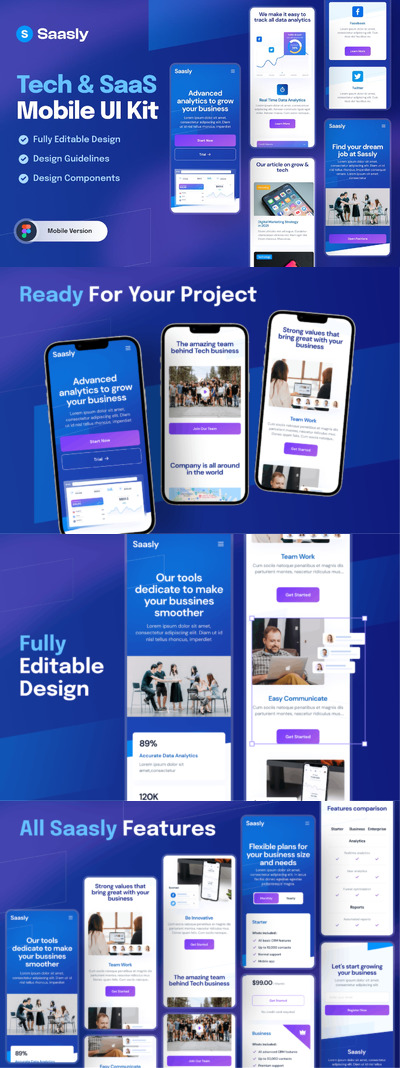 技术&SaaS移动应用 APP UI KIT (FIG)