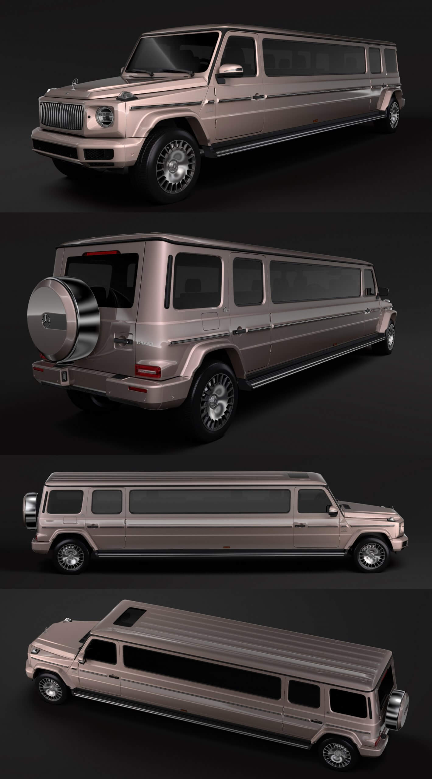 2019梅赛德斯-迈巴赫Mercedes Maybach G600 W464豪华汽车3D模型（OBJ,FBX,MAX,C4D,LWO）