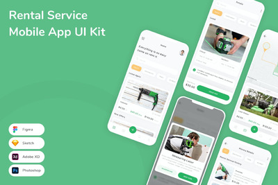 租赁服务移动应用APP UI KIT (FIG,PSD,SKETCH,XD)