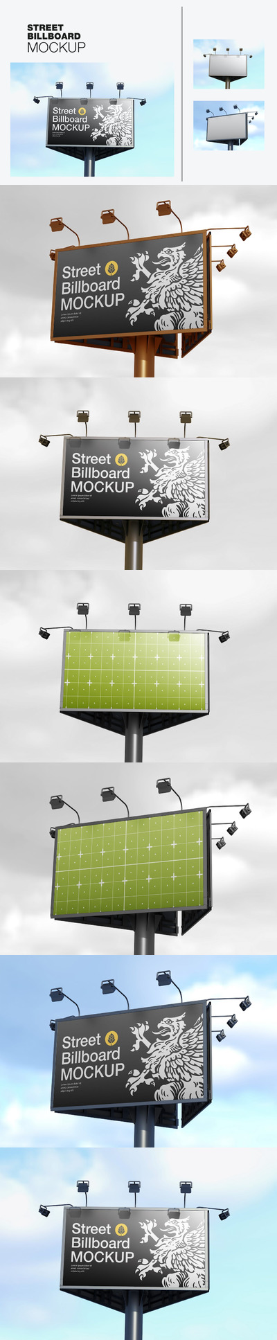 城市高速公路广告牌设计样机 (PSD)