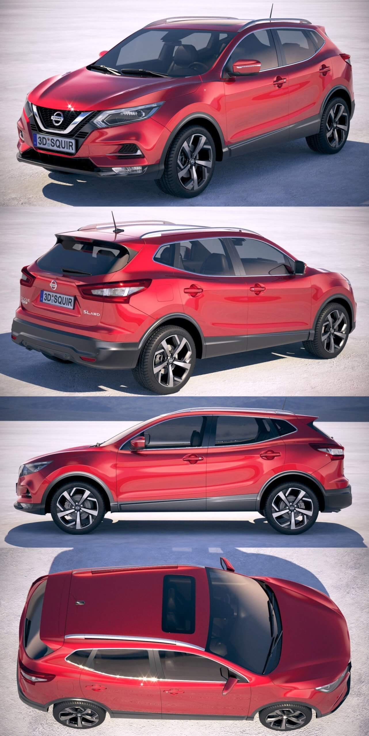 2020日产Nissan Rogue Sport SUV汽车3D模型（OBJ,FBX,MAX,C4D,LWO）