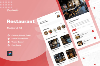 餐厅移动应用程序APP UI KIT (FIG)