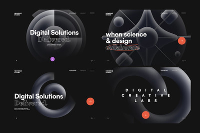 高品质的时尚高端多用途抽象几何图形渐变banner UI kits-FIGMA
