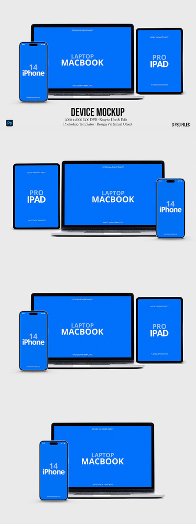 新款苹果设备屏幕样机 (PSD)