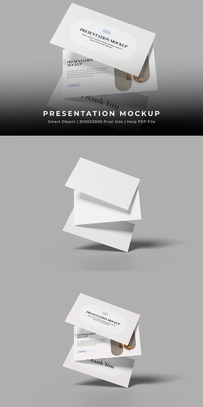 ppt页面演示模板样机 (PSD)