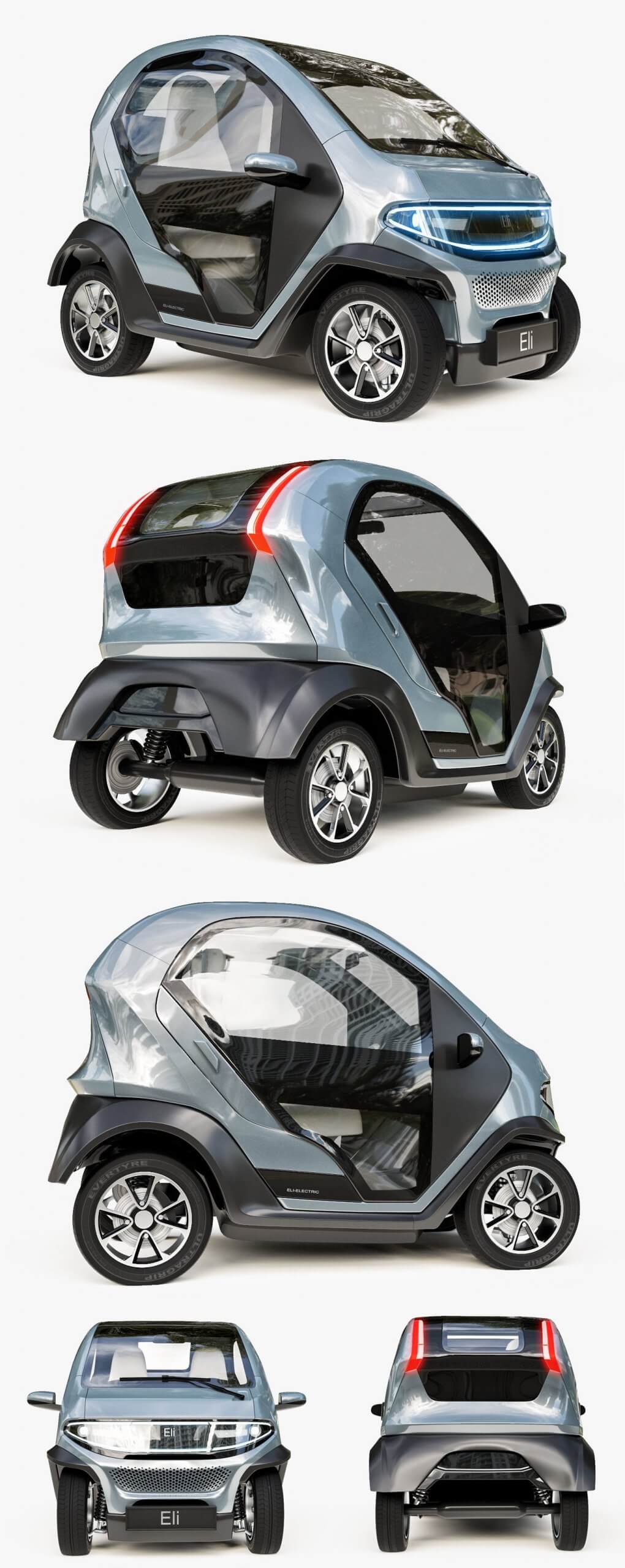Eli Zero微型电动汽车3D模型（OBJ,FBX,MAX）