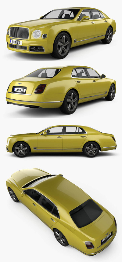 2017宾利慕尚Bentley Mulsanne Speed豪华汽车3D模型（OBJ,FBX,MAX,BLEND,C4D,LWO）