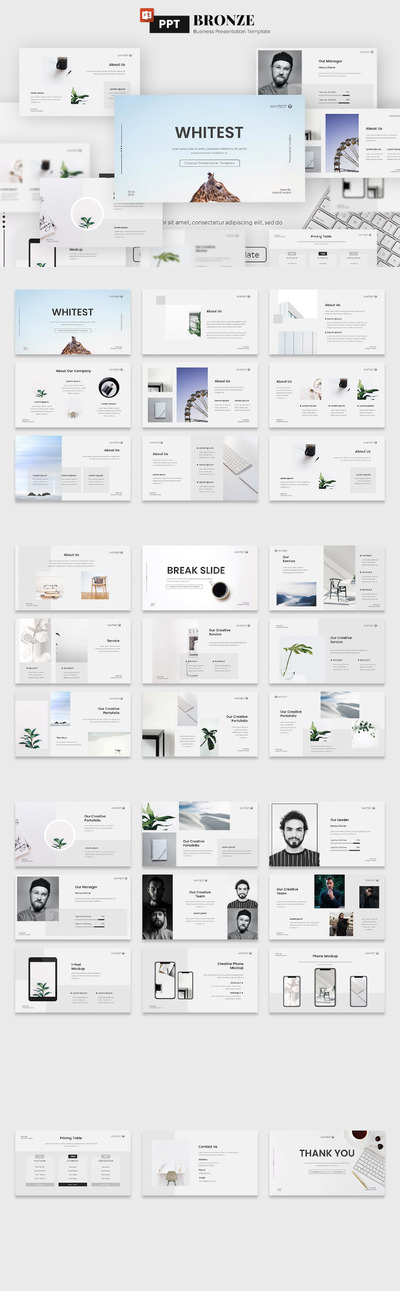 简约清新时尚多用途的高品质创意业务powerpoint幻灯片演示模板（pptx）