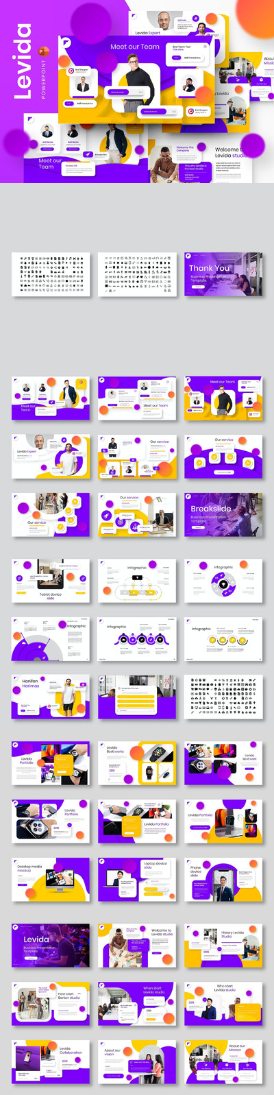 高端活力配色的高品质多用途商业商务powerpoint幻灯片演示模板（pptx）