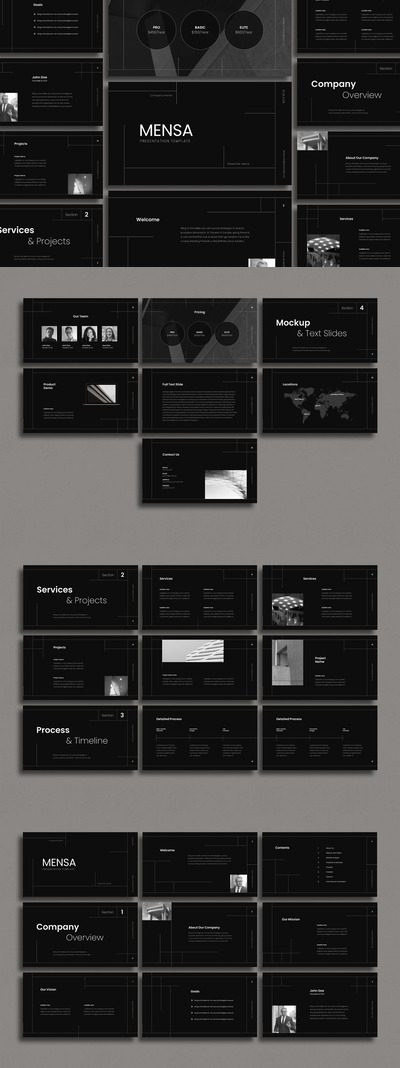极简主义黑白建筑介绍ppt模板 (PPTX)