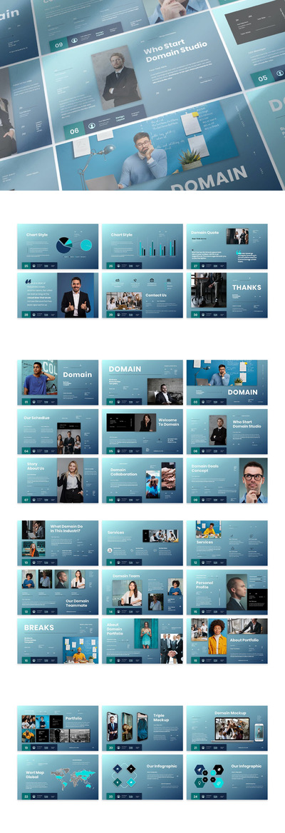 商业人物介绍演示文稿ppt模板 (PPTX,PPT)