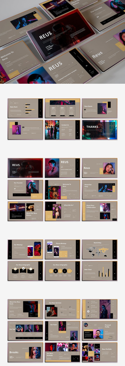 时尚高端简约清新优雅配色的高品质商业商务质感powerpoint幻灯片演示模板（pptx）