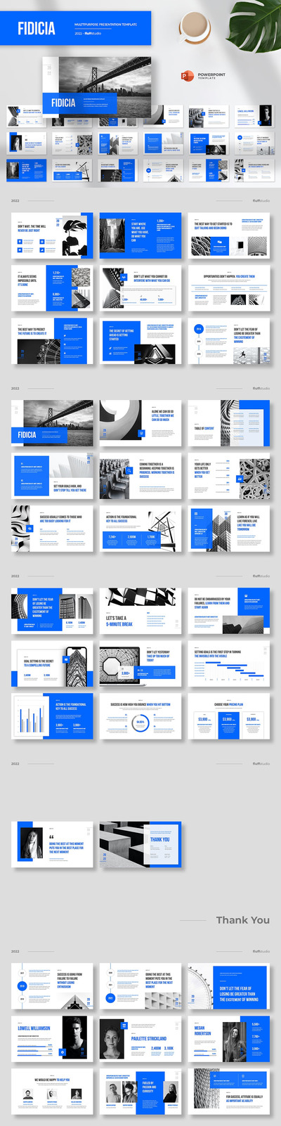 时尚清新高端多用途的简约商业商务powerpoint幻灯片演示模板（pptx）