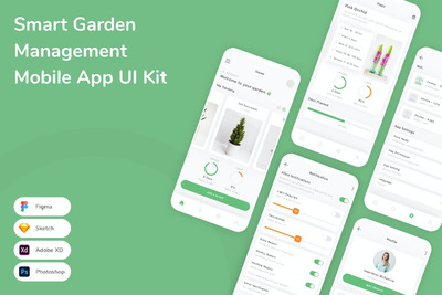 智能花园管理移动应用APP UI KIT (FIG,PSD,SKETCH,XD)