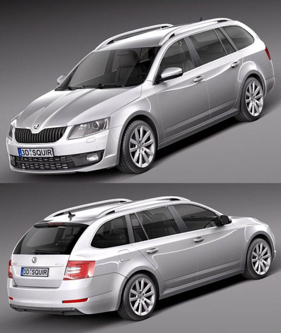 2013斯柯达Skoda Octavia Combi SUV汽车3D模型（OBJ,FBX,MAX,C4D,LWO）