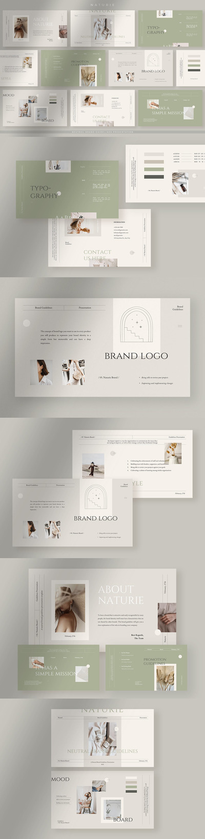 自然清新温柔优雅的多用途powerpoint幻灯片演示模板（pptx）