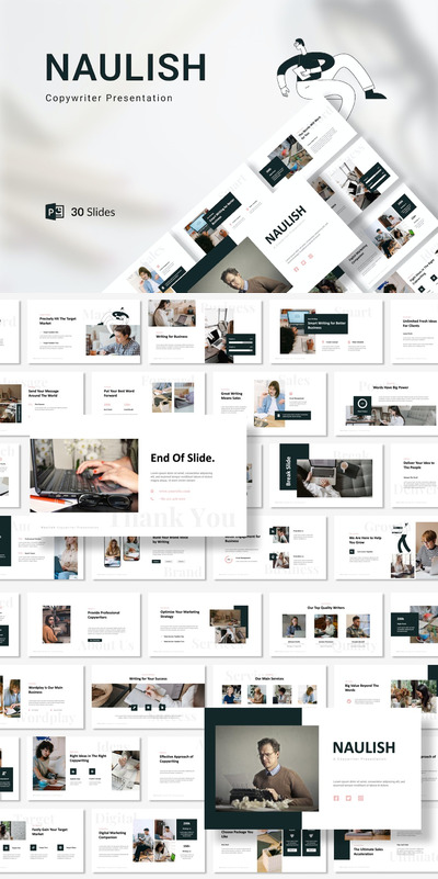 清新时尚多用途的高品质简约商业商业质感powerpoint幻灯片演示模板（pptx）