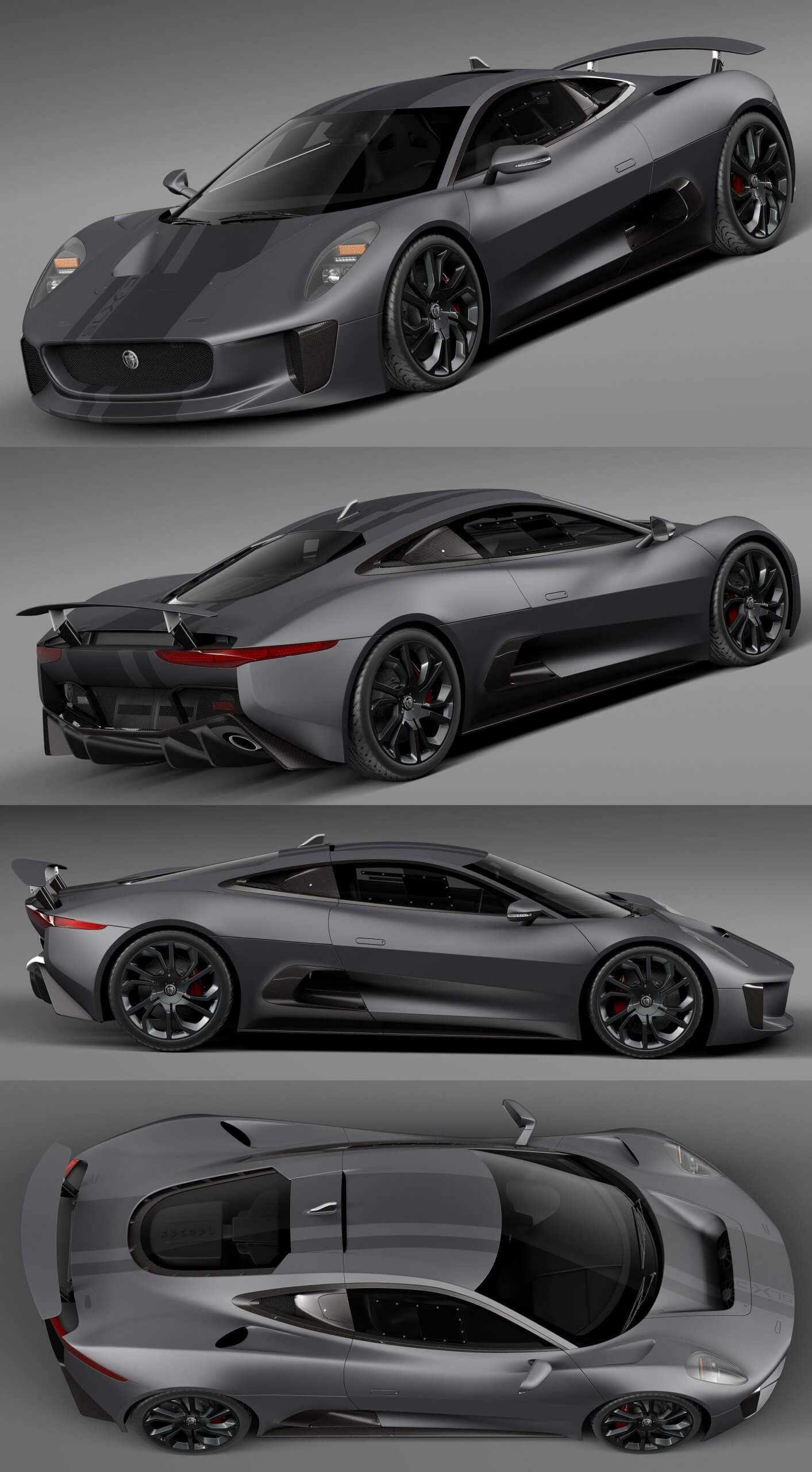 2014捷豹Jaguar C-X75跑车3D模型（OBJ,FBX,MAX,C4D,LWO）