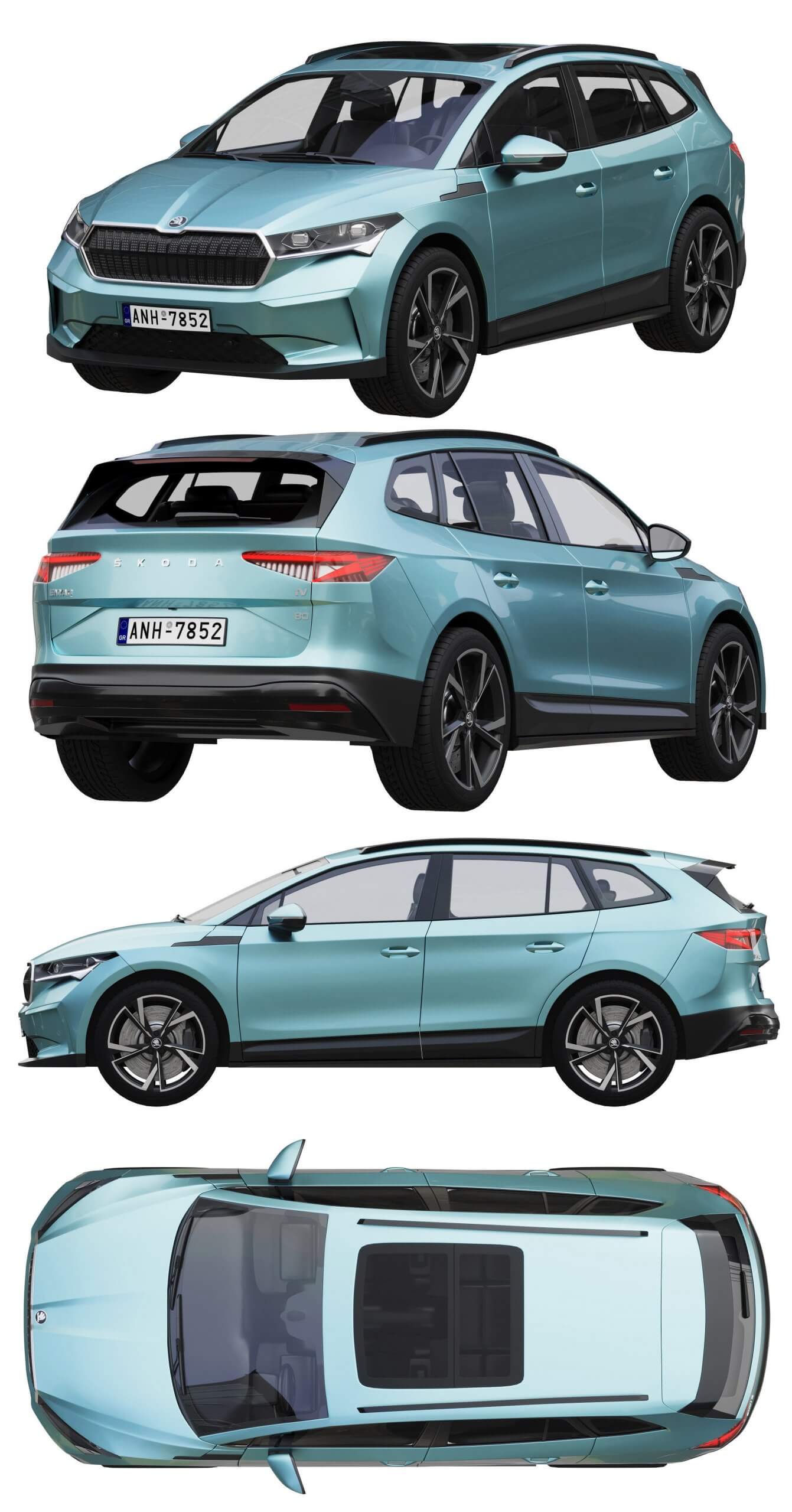 斯柯达SKODA ENYAQ iV SUV汽车3D模型（OBJ,FBX,MAX）