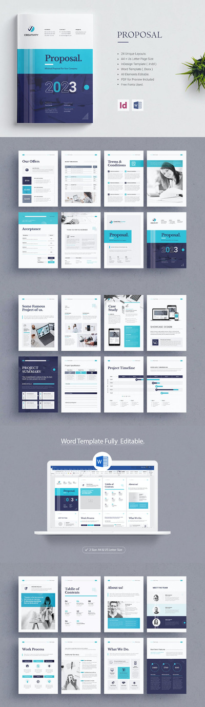 🔴简约清新好用的多用途品牌手册画册宣传册杂志房地产楼书设计模板