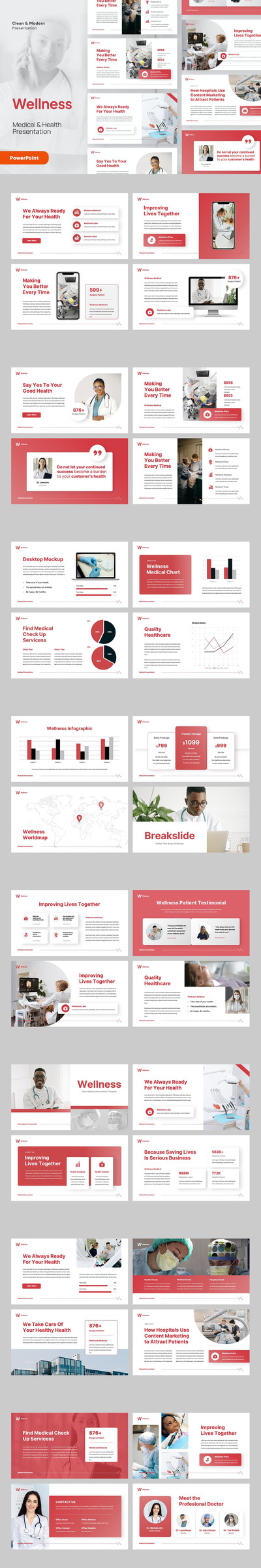 医疗保健ppt模板 (PPTX)