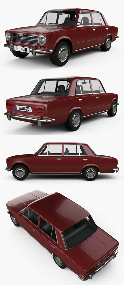 1970 VAZ Lada 2101汽车3D模型（OBJ,FBX,MAX,C4D,LWO）