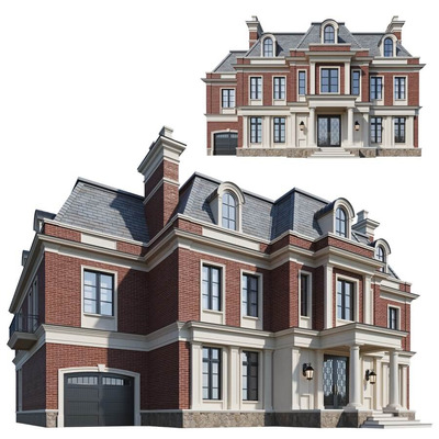 经典两层楼房 房屋 住宅3D模型（OBJ,FBX,MAX）