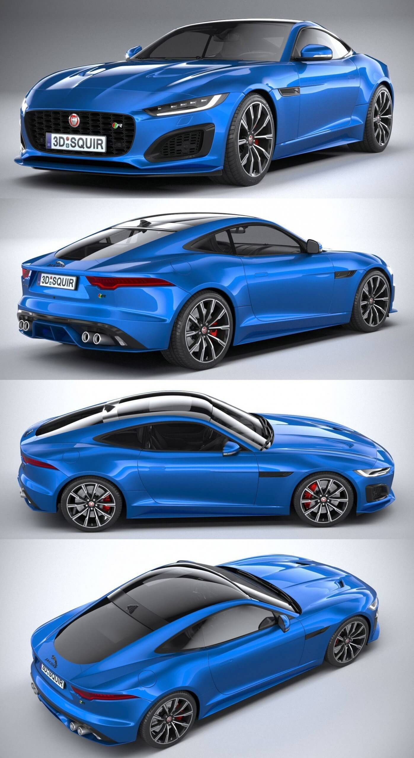 2021款捷豹Jaguar F Type R Coupe轿跑车3D模型（OBJ,FBX,MAX,C4D,LWO）