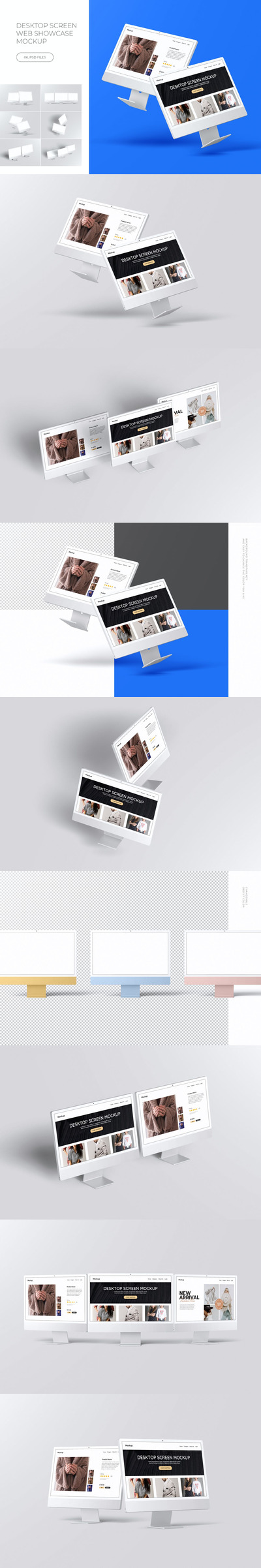 🔴高端好用的Mac台式机UI样机展示模型mockups