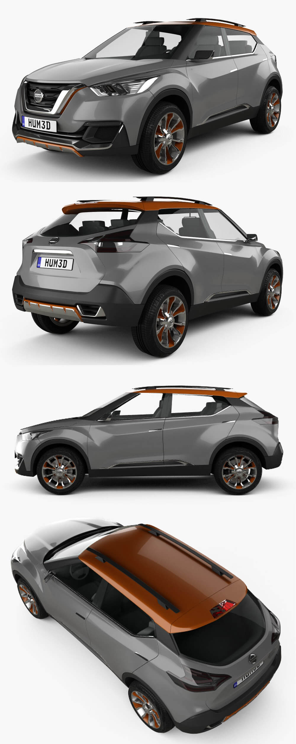2014日产Nissan Kicks concept SUV汽车3D模型（OBJ,FBX,MAX,C4D,LWO）