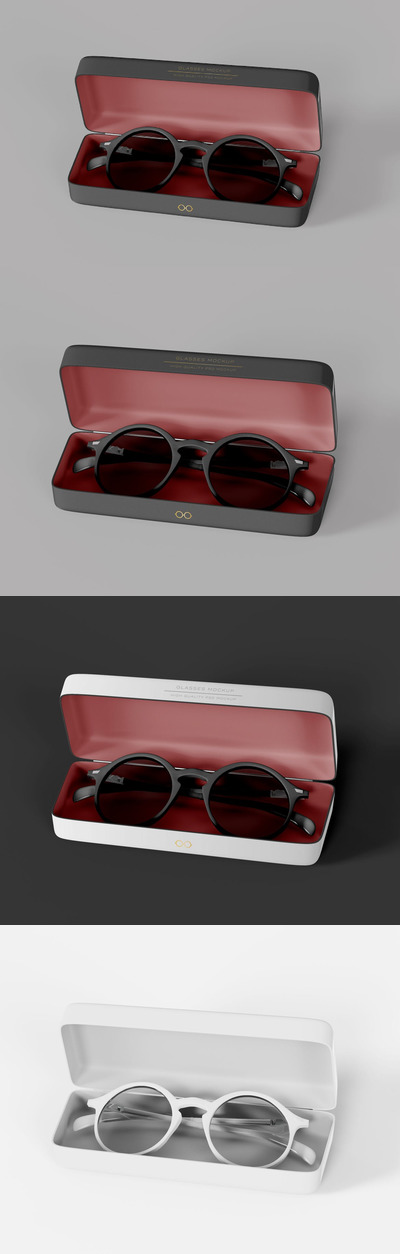 太阳镜&眼镜盒品牌设计样机 (PSD)
