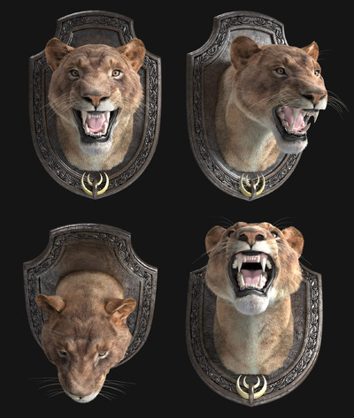 狮子头奖杯3D模型（OBJ,FBX,MAX）