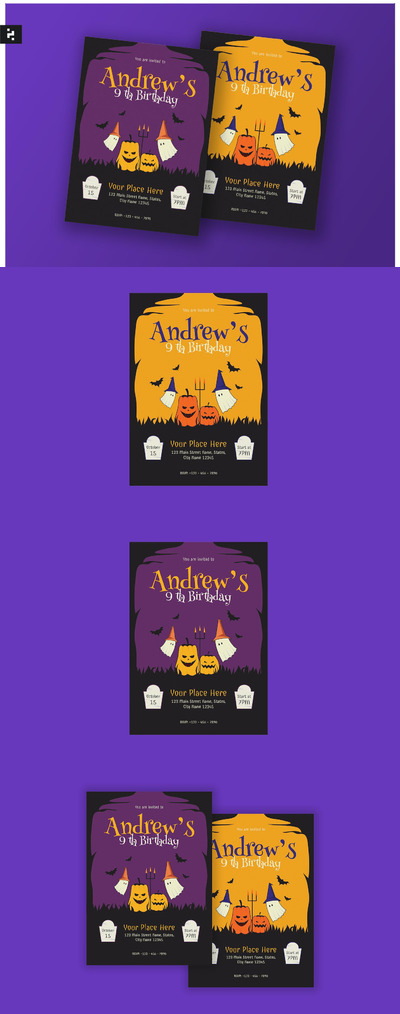 万圣节主题传单海报邀请函模版 (AI,EPS,PSD)