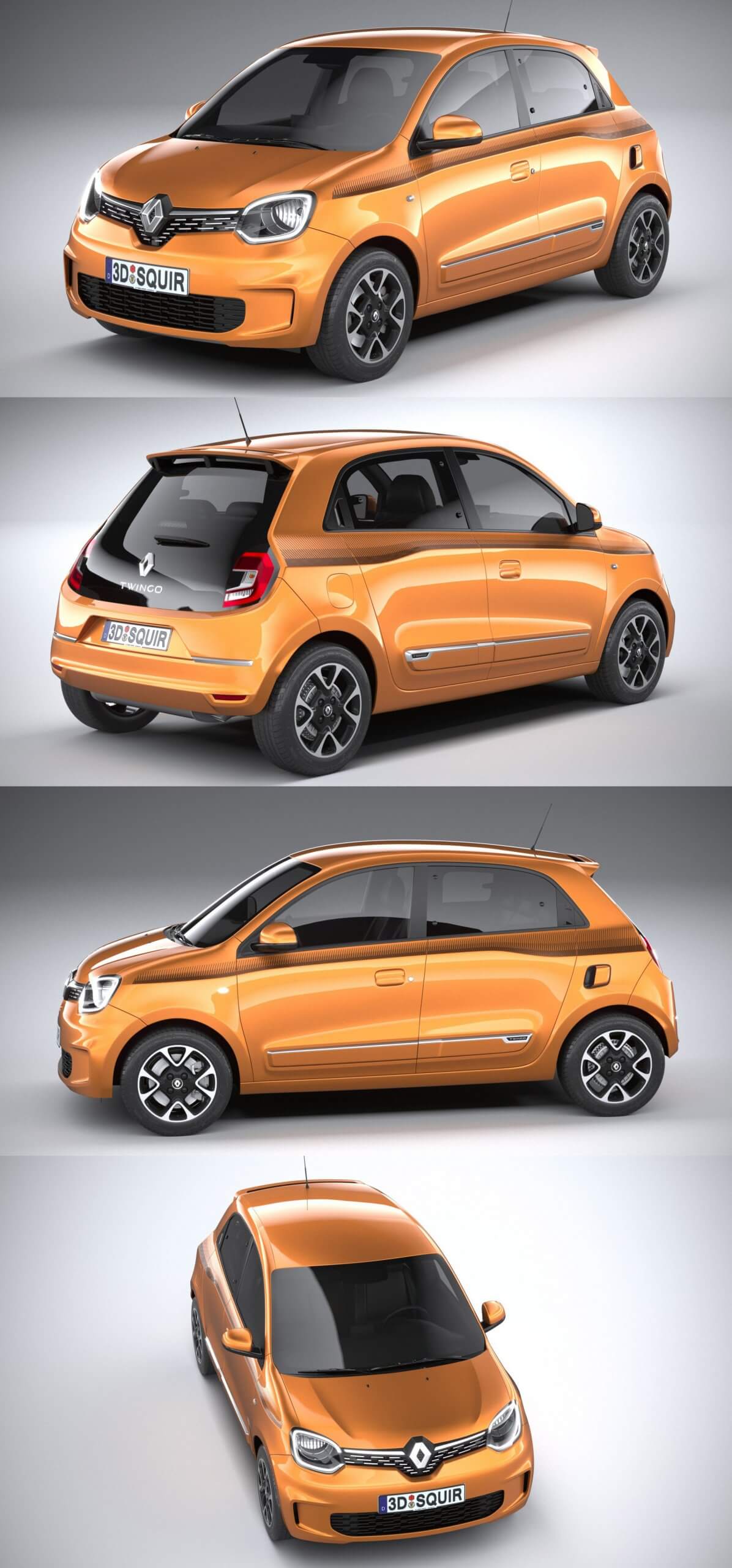 2021雷诺Renault Twingo微型汽车3D模型（OBJ,FBX,MAX,C4D,LWO）