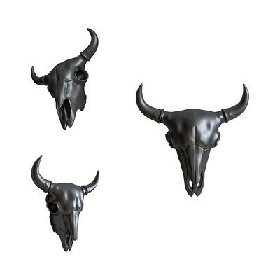 野牛头骨 陶瓷装饰品3D模型（OBJ,FBX,MAX）