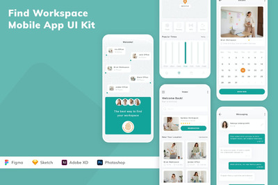 找工作室移动应用APP UI KIT (FIG,PSD,SKETCH,XD)